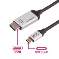 ナカバヤシ Type-C HDMIケーブル 4K60Hz対応 1m USD-4K10BK 1本