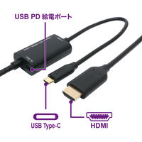 ナカバヤシ Type-C to HDMIケーブル PD対応 1m USD-PFH10/BK 1本