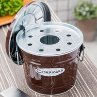 渡辺金属工業 日本製 オハイザラ 灰皿 バケツ型 1Lサイズ フタ付き ブラウン OHBR 1L 1個（直送品）