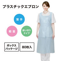 フィフティ・ヴィジョナリー プラスチックエプロン(ブルー) FV-EZ-00060 1セット(1箱(80枚)×12)