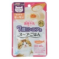 キャティーマン 猫 シニア用 ねこちゃんの国産牛乳を使ったスープごはん ささみ＆サーモン 国産 40g 10袋 ドギーマンハヤシ