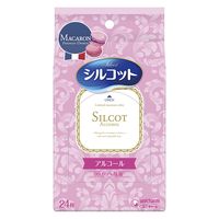 ウェットティッシュ アルコール シルコット 99.99％除菌 外出用 マカロン 24枚入 1セット（1個×4）ユニ・チャーム