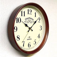 さんてる レトロ電波掛時計 ファクトリー 直径285×奥行64mm ブラウン DQL662_BR 1個（直送品）