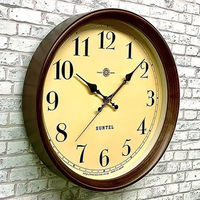 さんてる レトロ電波時計 メモリー 置き掛け兼用 直径285×奥行64mm アンティークブラウン SR27_A 1個（直送品）