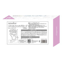 錦尚金 NISHIKIN ゆうゆうニトリルフィットグローブ S ピンク 100枚 4582559944760 1箱(10個入)（直送品）