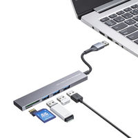 サンワサプライ  USB 5Gbps 3ポート スリム ハブ（カードリーダー付き） USB-3HC320MS（直送品）