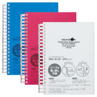 リヒトラブ AQUA DROPs ツイストノート厚型 B6 リーフ70枚 N1667-3赤 1冊