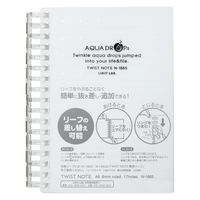 リヒトラブ AQUA DROPs ツイストノート厚型 A6 リーフ70枚 N1665-1乳白 1セット（1冊×5）