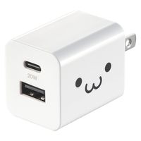 USB充電器 タイプC Type-C PD 20W C×1 A×1 軽量 しろちゃん EC-AC22WF エレコム 1個