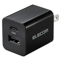 USB充電器 タイプC Type-C PD 20W C×1 A×1 軽量 ブラック EC-AC22BK エレコム 1個（直送品）