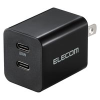 USB充電器 タイプC PD 20W USB-C×2 コンパクト 小型 Type-C 黒 EC-AC3520BK エレコム 1個
