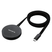 エレコム マグネットQi2規格対応ワイヤレス充電器/15W/卓上/メッシュケーブル/ブラック W-MA05BK 1個