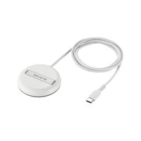 エレコム マグネットQi2規格対応ワイヤレス充電器/15W/2way/卓上/ホワイト W-MA06WH 1個