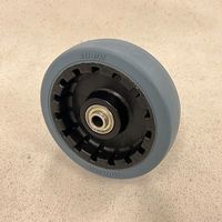 エスコ [EA520Bー16B用]φ100mm グレーゴム車輪 EA520B-17 1セット(2個)（直送品）