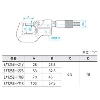 エスコ 75ー100mm デジタルマイクロメーター EA725EH-71B 1個（直送品）