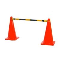 エスコ 1.8ー3.2m 伸縮ガードバー(ロング・黄/黒・5本) EA983FV-250 1組（直送品）