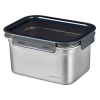 LIV PLUS 保存容器 ステンレス 長方形 2L 電子レンジ対応 シルバー LST516 1セット(3個)