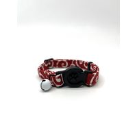 首輪 猫用 コットンカラクサキャット レッド 1個 岡野製作所