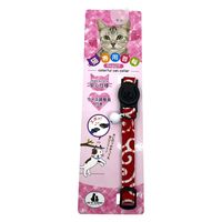 首輪 猫用 コットンカラクサキャット レッド 1セット（1個×3）岡野製作所