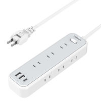 TESSAN 延長コード2m 電源タップ AC 9口 USB-A 2口 USB-C 1口 TS-709-C 1個