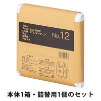 アスクル 箱入レジ袋エコノミータイプ　乳白 12号   400枚入　本体 ・詰替　1セット(本体1箱＋詰替用1個)オリジナル オリジナル