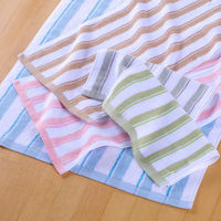 林 フェイスタオル エーゲ海産コットン ベイストライプ ベージュ FI700528 1枚