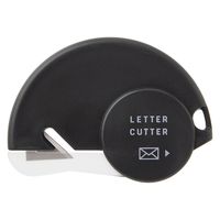 デザインフィル ゴミが出ない 封筒開封器 レターカッター ボールチェーン付き 黒A 35552006 1個