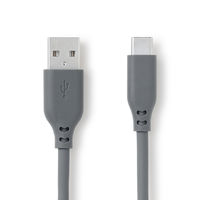 無印良品 やわらかくて絡まりにくいUSBケーブル1m（USB-A/USB-C） グレー MJ-UC1ATC-GY 良品計画
