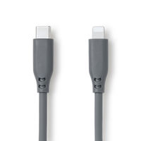 無印良品 やわらかくて絡まりにくいライトニングケーブル1m（USB-C/Lightning） グレー MJ-UC1CTL-GY