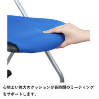 【軒先渡し】ナカバヤシ 平行スタッキングチェア キャスター付き ブルー NCH-PT002WBL 1脚（直送品）