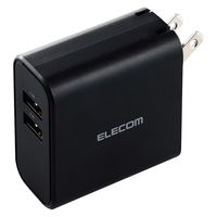 エレコム USB充電器 コンセント USB-A×2ポート 4.8A出力 黒 EC-AC03BK 1個