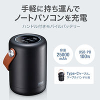 モバイルバッテリー 25000mAh PD100W BTL-RDC31 1個 サンワサプライ
