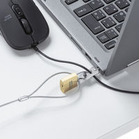 セキュリティワイヤー 南京錠 スロットマルチ対応 SL-94 1個 サンワサプライ（直送品）