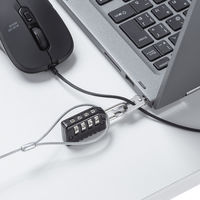 セキュリティワイヤー ダイヤル錠 スロットマルチ対応 SL-95 1個 サンワサプライ（直送品）