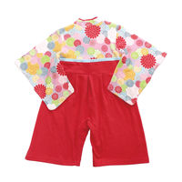 Aenak（アエナック）菊柄全開袴ロンパース レッド 80cm 1着 ROK