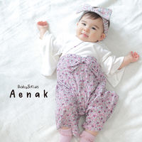 Aenak（アエナック）ボトム花柄ロンパース ピンク 90cm 1着 ROK