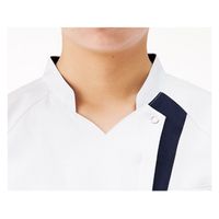 KAZEN メンズスクラブジャケット半袖 ターコイズ×ネイビー S KZN701-42 1枚　スクラブ（直送品）