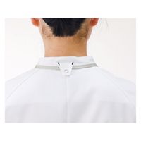 KAZEN レディススクラブジャケット半袖 ネイビー×ターコイズ 3L KZN702-48 1枚　スクラブ（直送品）