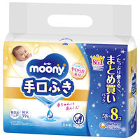 ウェットティッシュ ノンアルコール ムーニー手口ふき 詰替 1セット（58枚×8個入×4パック） ユニ・チャーム