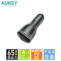 AUKEY カーチャージャー Rapide Mix 65W A 1ポート/C 2ポート CC-Y24-GY 1個