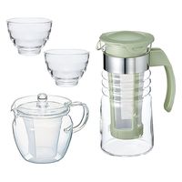 HARIO （ハリオ） 4点セット 水出しポット 急須 1個 グラス 2個 1セット（4点×3）