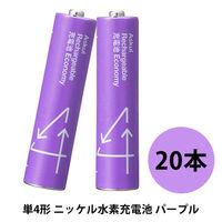 充電池＋充電器 550mAh 単4形 パープル 20本 ニッケル水素充電池専用 1セット オリジナル