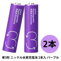 充電池＋充電器 950mAh 単3形 パープル 2本 ニッケル水素充電池専用 1セット オリジナル