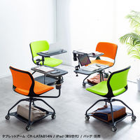 サンワサプライ ミーティングチェア テーブル付き オレンジ SNC-T165D 1脚（直送品）