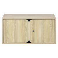 PREDONA（プレドナ）木製シェルフ  両開き 上置き用 1段 幅800×奥行400×高さ390mm ナチュラルウッド 1台(1梱包)（取寄品）