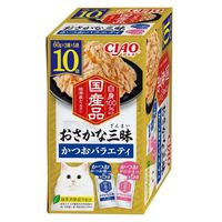 いなば CIAO チャオ おさかな三昧 かつおバラエティ 国産（60g×10袋入）3箱 キャットフード パウチ