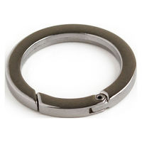 日本紐釦貿易 平角キャストカラビナ 丸 小 1個 ブラック CK1-35-BN 1セット(5個)