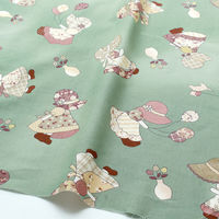 スーちゃんコレクション Sunbonnet Sue プリント生地 グリーン 巾約110cm×1mカット NCM22000-2D-1M（直送品）