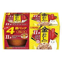 いなば 金のだしカップ 11歳からのまぐろ・かつお・ささみ入（70g×4個）1セット（1箱×3）キャットフード 猫用