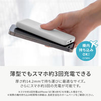 オウルテック 薄型モバイルバッテリー 10000mAh 厚さ14.2mm 15W出力 OWL-LPB10013-WH 1個